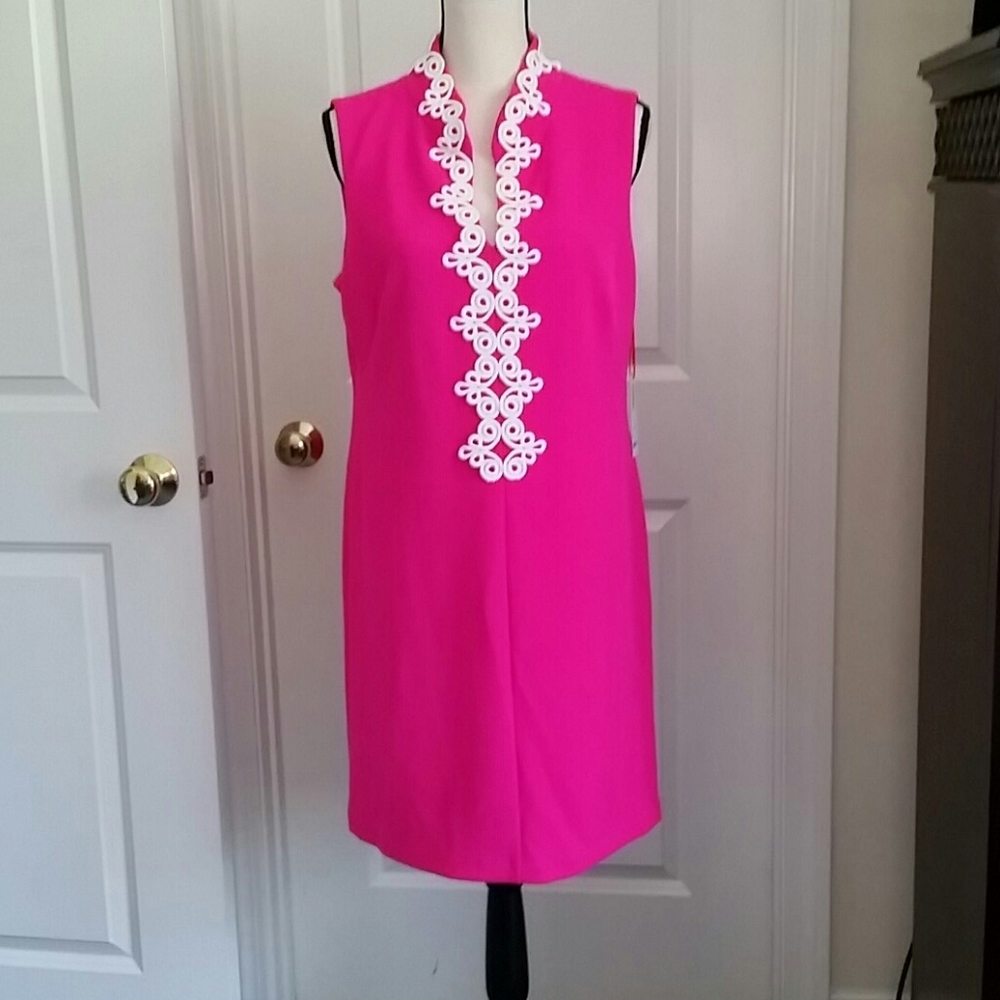Lace trim sleeveless sheath